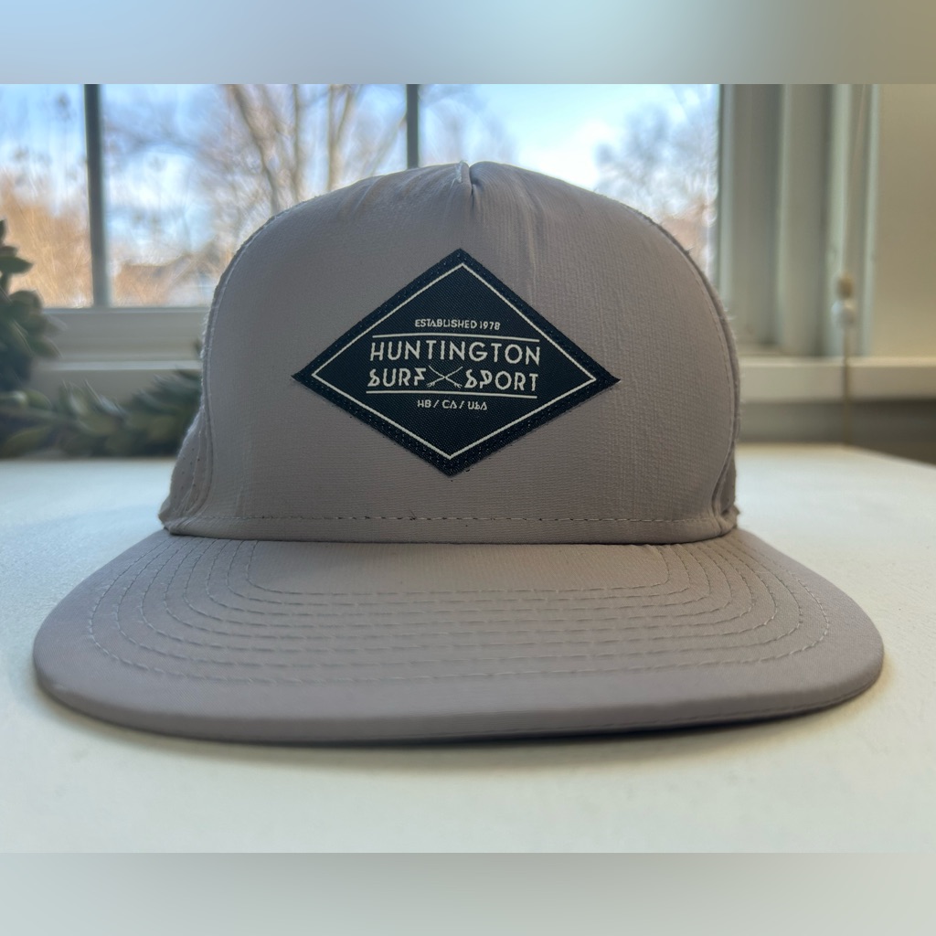 Huntington Surf  Sport Gray And Black Snap Back Hat